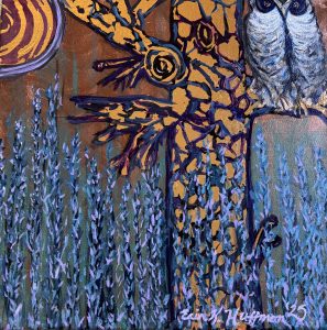 12'x12"x 3" Acrylic and Gold Leaf on Canvas