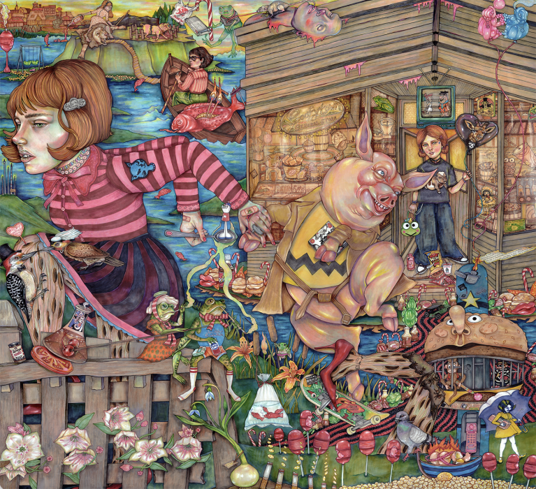 Alcohol Markers and Colored Pencil on Cotton Paperrn50” x 46”rn2025