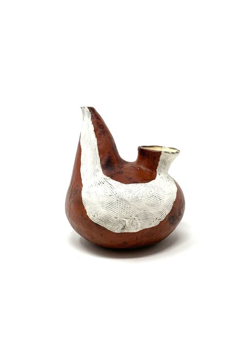ceramic oil pourer with terracotta and white decor