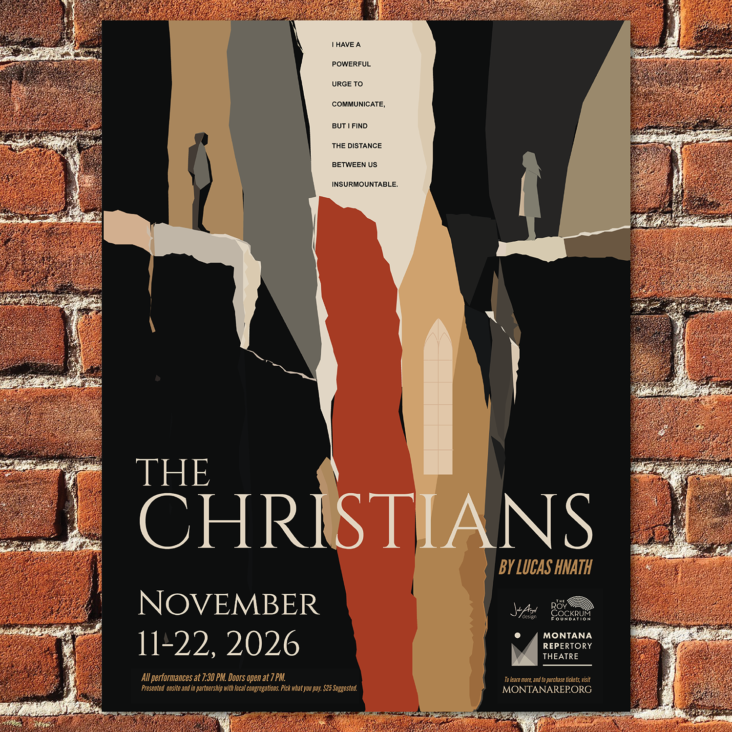 The Christians poster on a brick wall